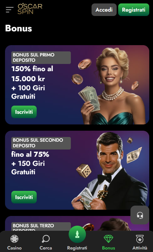 Oscarspin Casino mobile